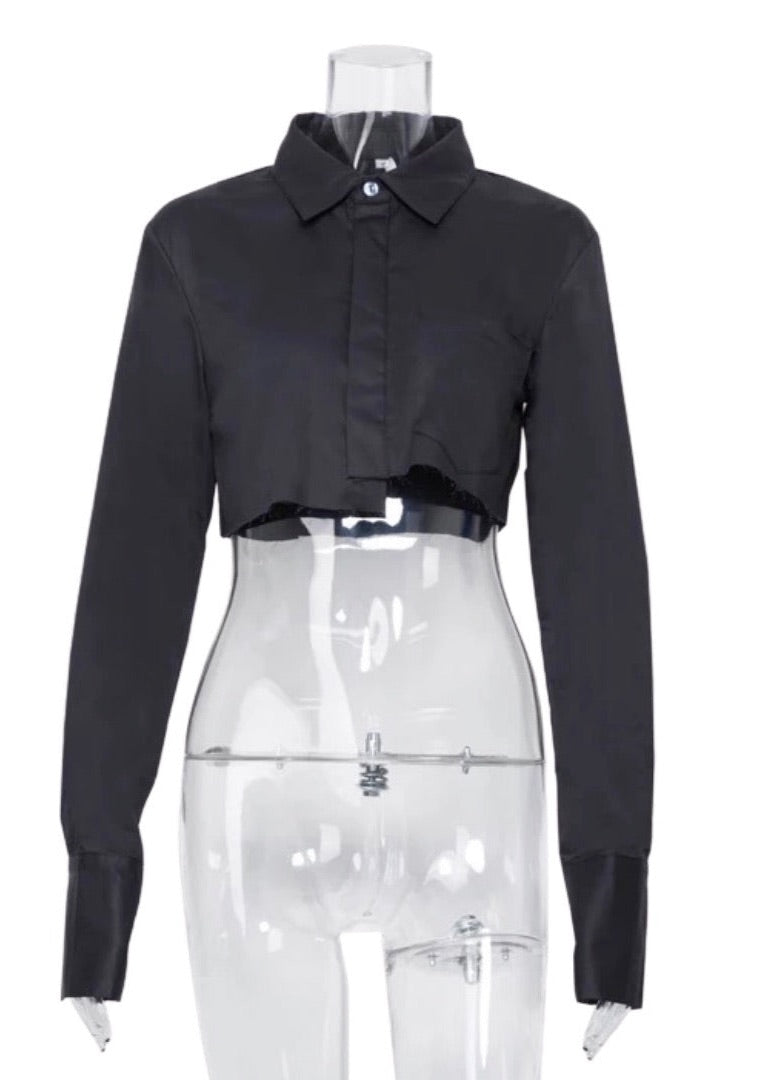 Button-Up Crop Shirt