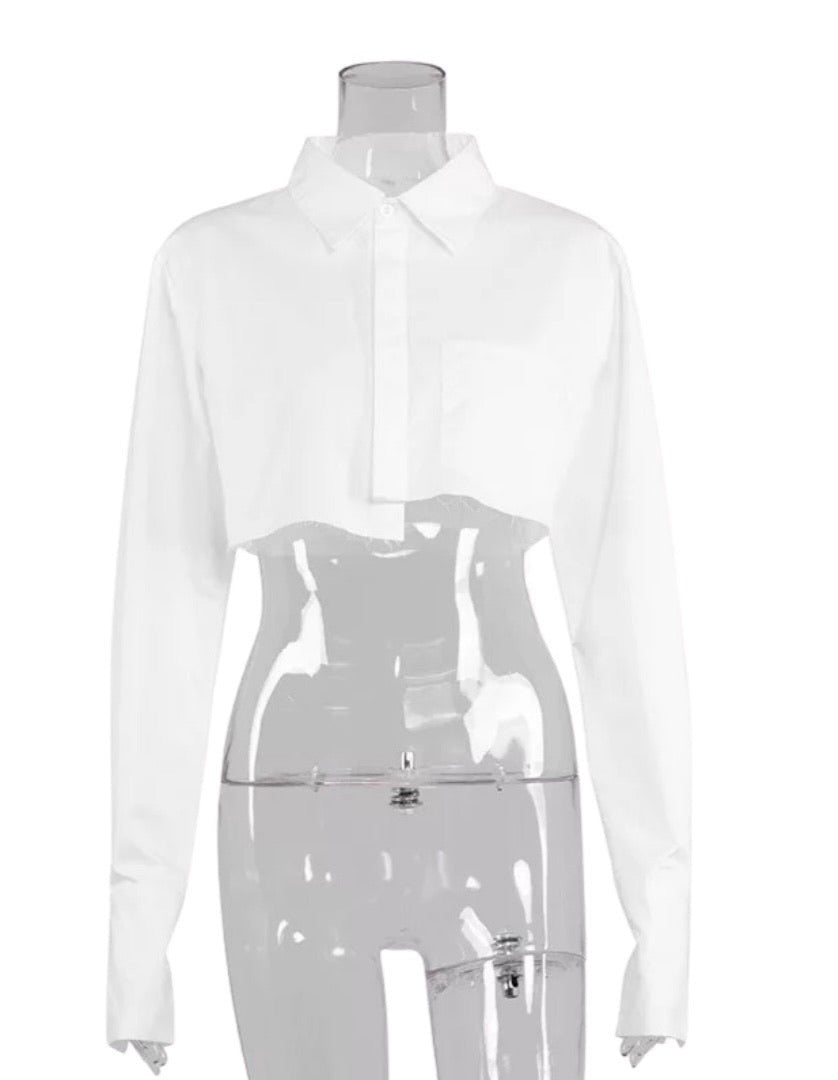 Button-Up Crop Shirt