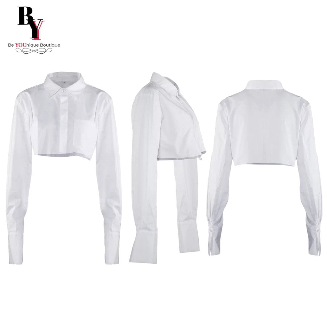 Button-Up Crop Shirt