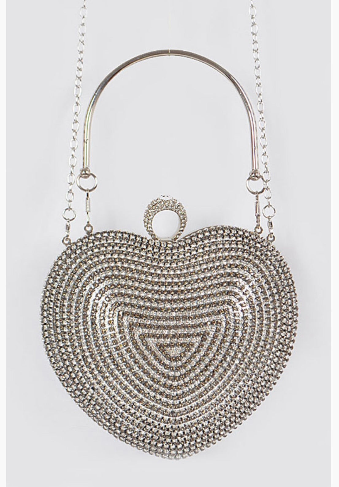 Crystal Heart Swirl Clutch