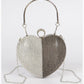 2 Tone Rhinestone Heart Clutch