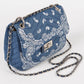 Denim Quilted Bandana Shoulder Bag