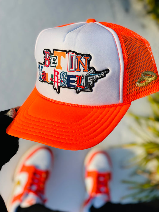 Bet On Yourself Neon Orange Trucker