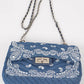 Denim Quilted Bandana Shoulder Bag