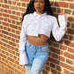 Button-Up Crop Shirt