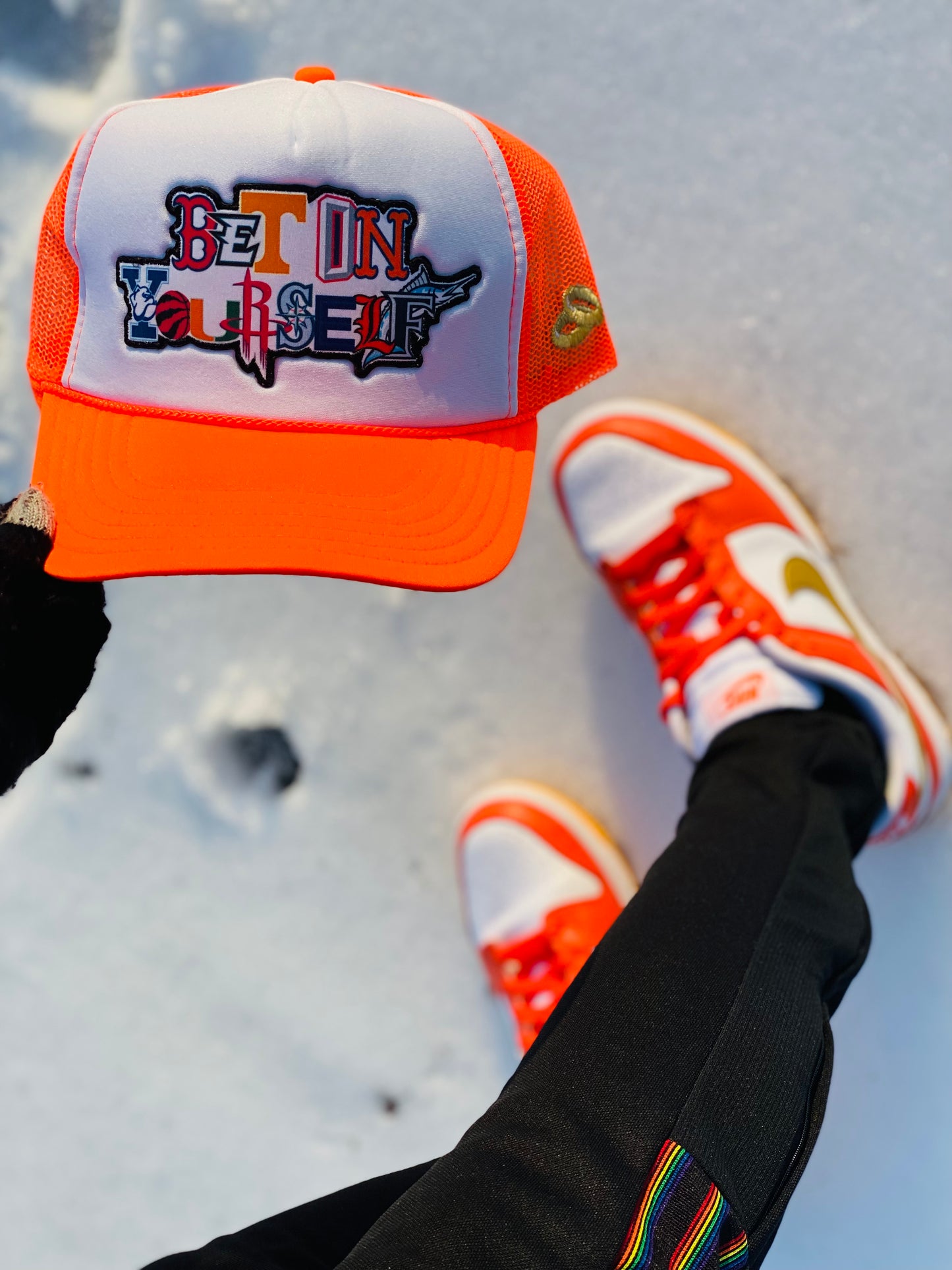 Bet On Yourself Neon Orange Trucker